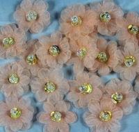 peach iridescent organza decorative daisies